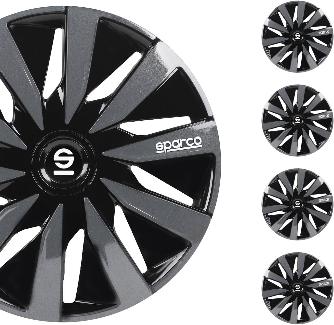 Sparco SPC1691BKGR wheel covers Lazio 16-inch black/grey