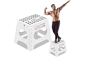 Super Strong Foldable Step Stool for Adults - 11" Tall and Sturdy...