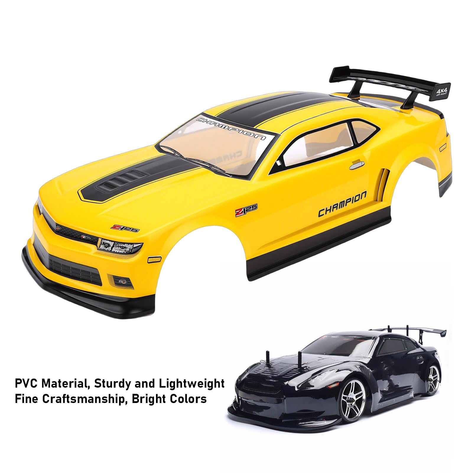 Sxhlseller Karoseria Samochodu RC, część Zamienna z PVC do Skali 1/10, Rozstaw Osi 26 Cm Zdalnie Sterowana Ciężarówka Buggy z Tylnym Skrzydłem, Akcesoria Kompatybilne z dużą prędkością
