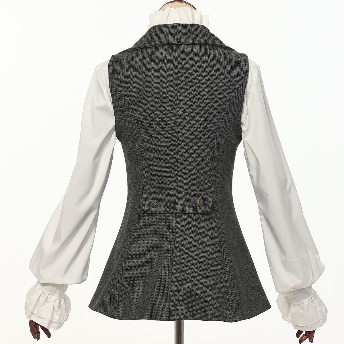 Women's Victorian Waistcoat,1920s Outfits Renaissance Tweed Tailcoat Goth Steampunk Vest Jacket Top