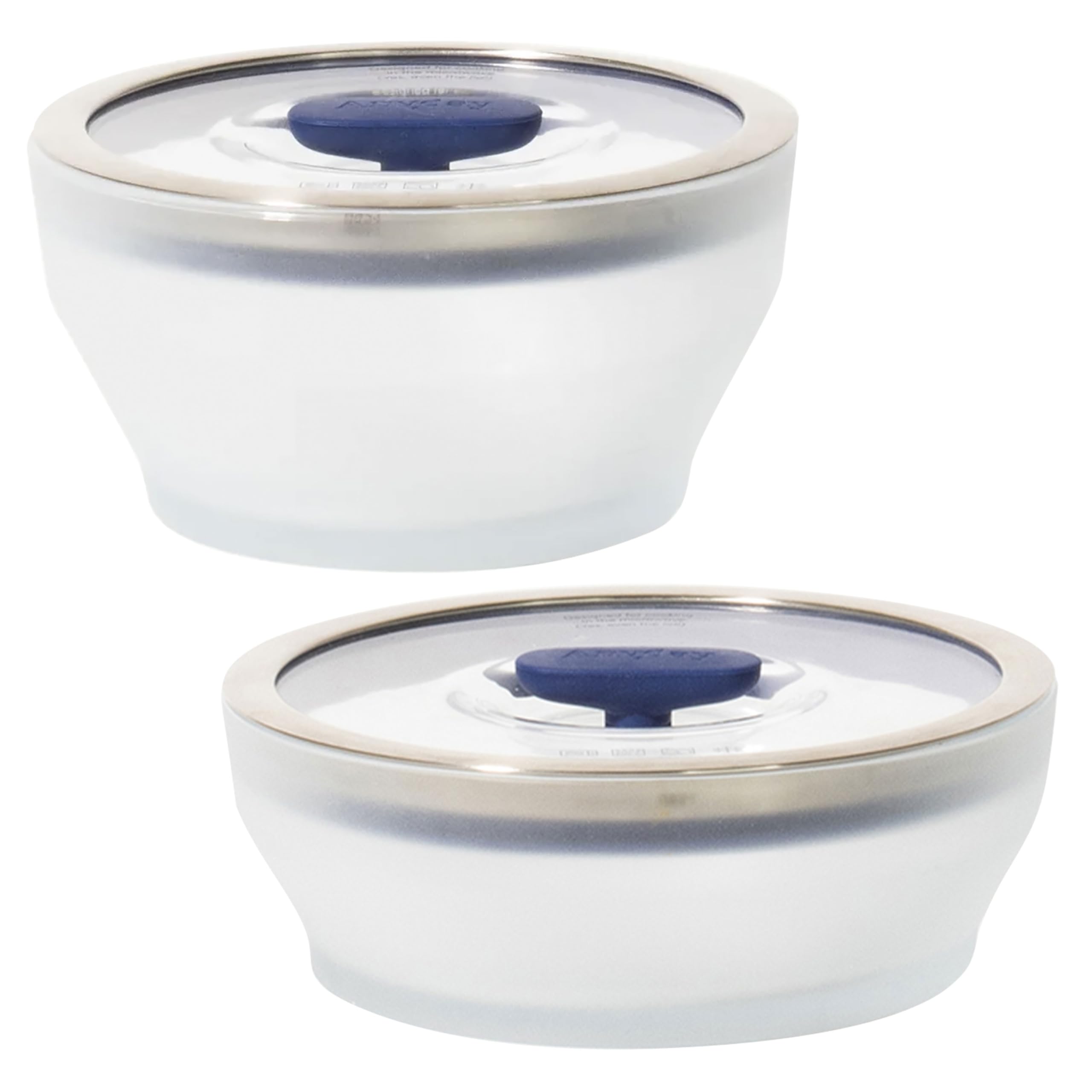 Anyday Cookware Microwave Dish Starter Set, Includes 2 Microwave-Safe Medium Glass Storage Containers with Lids for Steaming, Roasting, Serving & Storing Food, 6.3” Deep Dish & 7.1” Shallow Dish