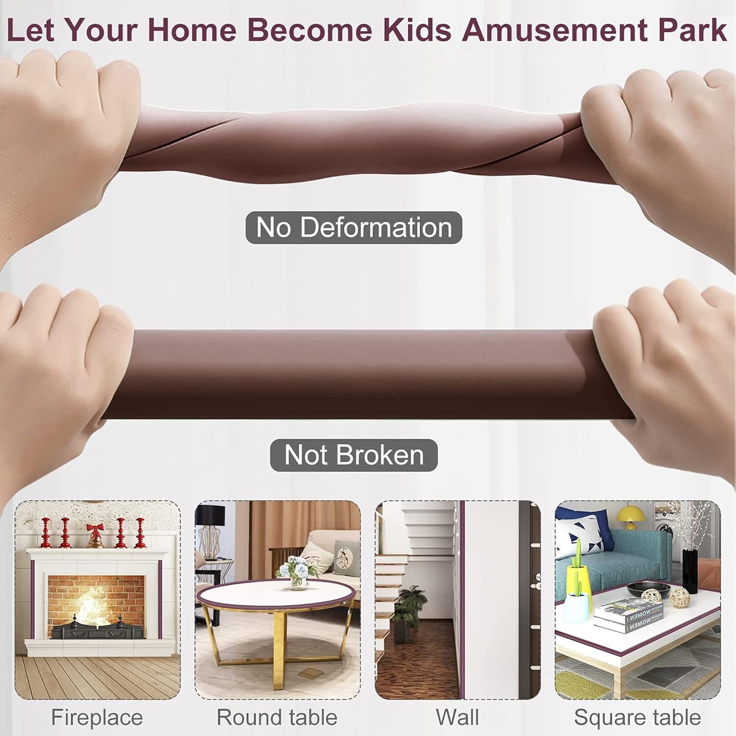 Safety Corner Protectors, Edge Covers Corner Guards for Kids and Baby Proofing, Table Protector,Corner Cushion and Edge Safety Bumpers Baby Yellow 10 m L (2 Pieces of 5 Meters + 10 Corners)