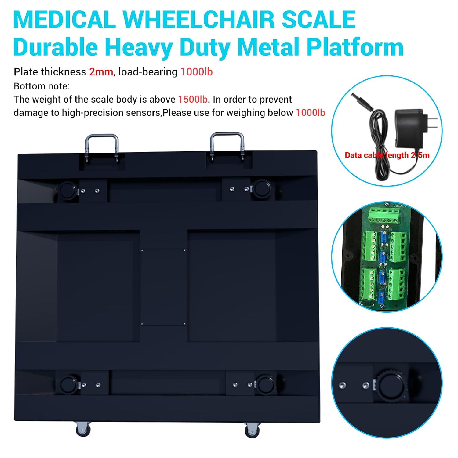 Wheelchair Scale 1000x0.1lb,Digital Medical Scalewith Extended Dual Ramp Portable for Home use