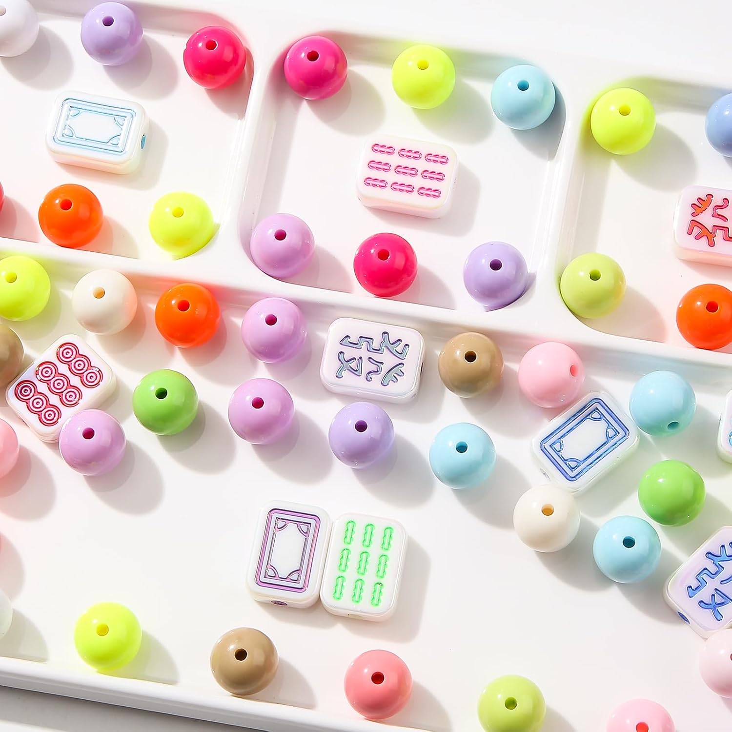 16mm Acrylic Color Beads Chunk Bubblegum Beads Beads for Pens,Mahjong Beads,Jumbo Plastic Beads for Necklace Jewelry Bracelets DIY Crafts Making (Color) - Image 3