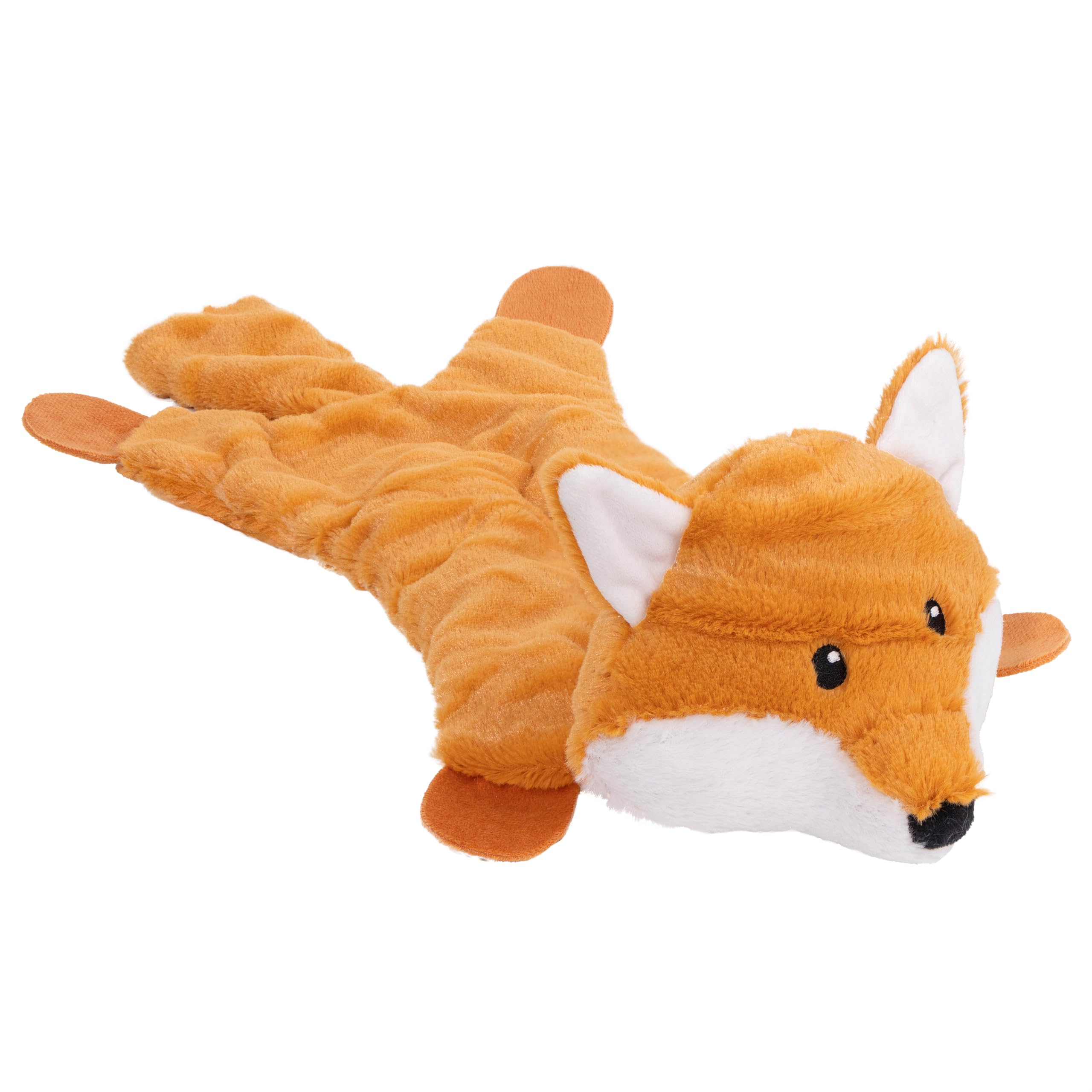 Fuzzl Freddy Fox Crinkle & Squeak Dog Toy β Low Stuffing Soft Plush Puppy Toy β Interactive Squeaky Dog Toy for Small to Medium Dogs β Crinkly Fox Toy for Shaking, Tossing & Snuggling