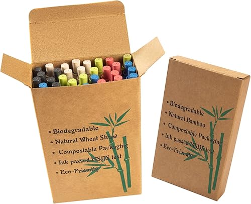 Miniatura 4 de jinfusi Bolígrafos de paja de trigo (paquete de 30), corcho ecológico y bolígrafo reciclado, tinta negra, productos sostenibles, juego de bolígrafos