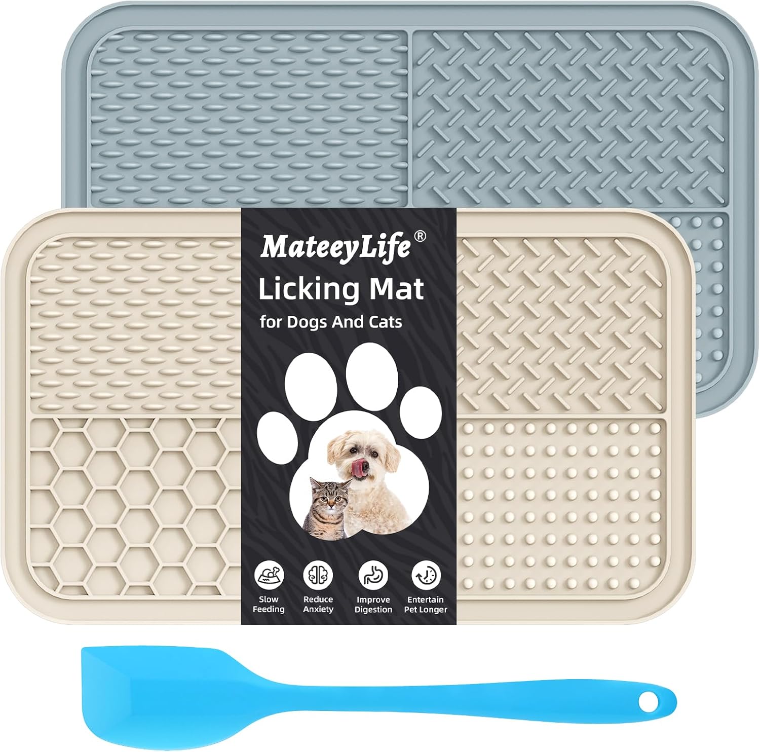 MateeyLife Large Lick Mat for Dogs and Cats with Suction