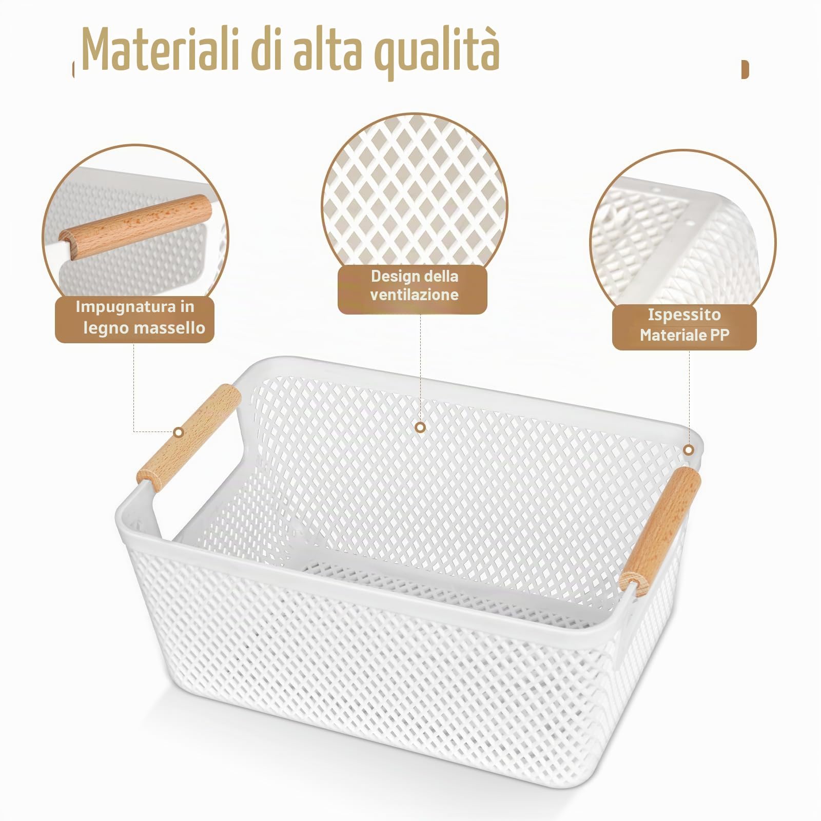 6 contenitori bianchi, senza coperchio