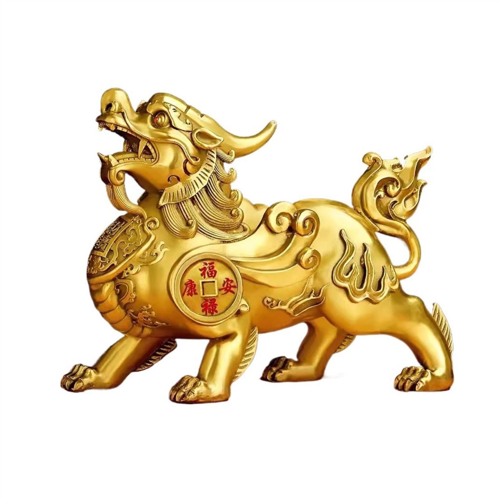 YNIYUJKL Feng Shui Buddha Statue Retro Luxury Copper Pixiu Ancient Beasts Of Fortune Feng Shui Ornaments Living Room Entrance Desktop Decorations Desktop Decoration Ornaments,Right-L