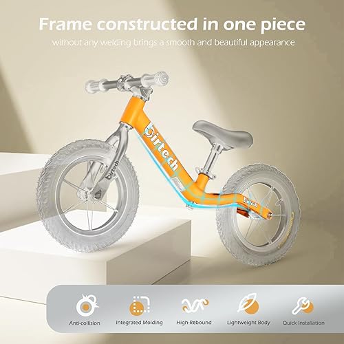 Miniatura 5 de Bicicleta de equilibrio de 12 pulgadas para niños y niñas de 2, 3, 4, 5 años, marco de nailon ligero, bicicleta de entrenamiento para niños sin