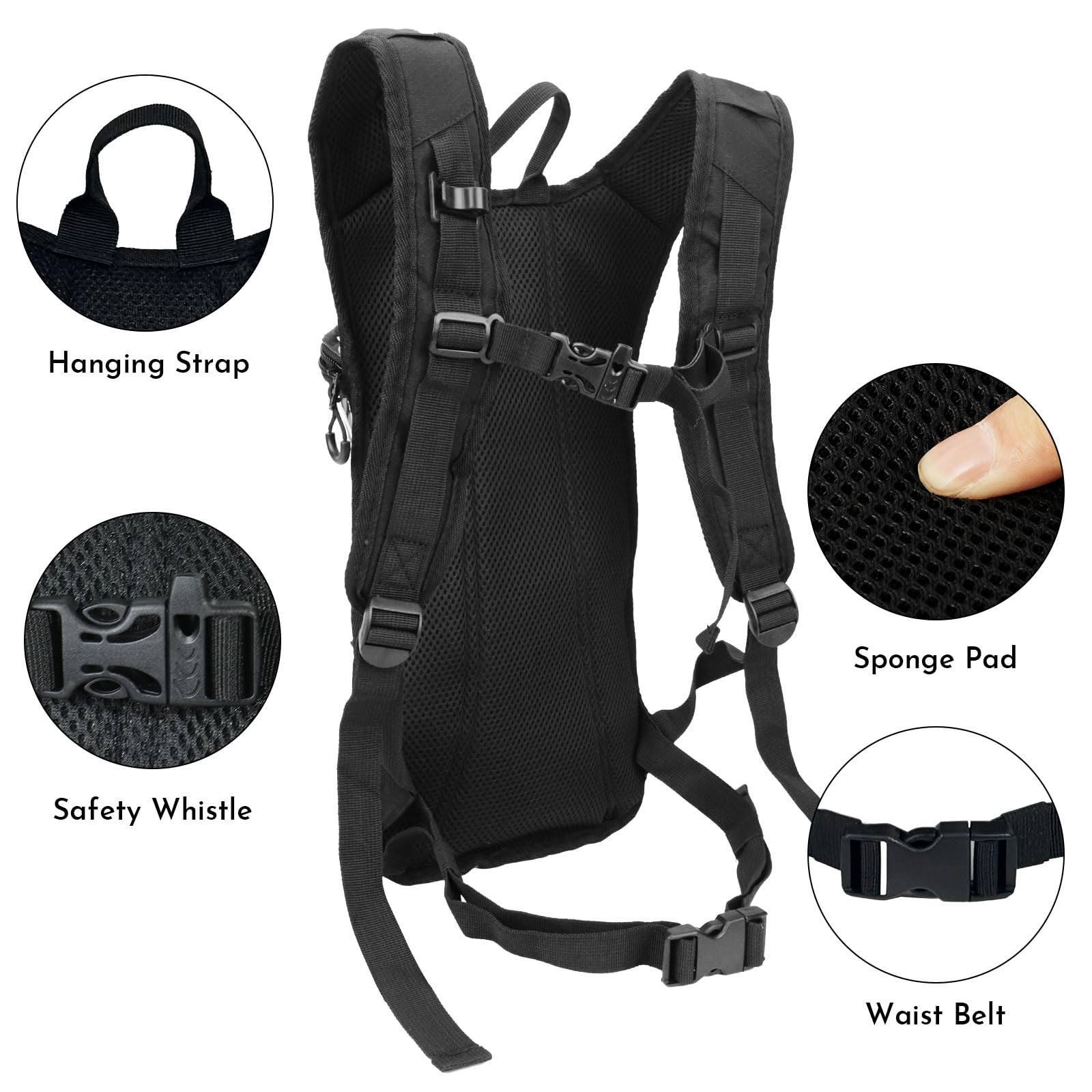 Zavothy Transparenter Rave Trinkrucksack - Trinkrucksack - Hydropack mit 3L Blase - Wasserrucksack für Festivals, Wandern, Laufen, Radfahren und mehr