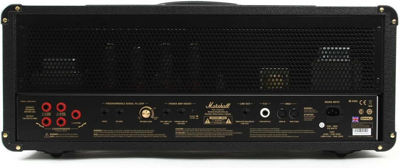 Amazon.com: Marshall jvm-410h Joe Satriani Firma amplificador de guitarra  cabeza : Instrumentos Musicales