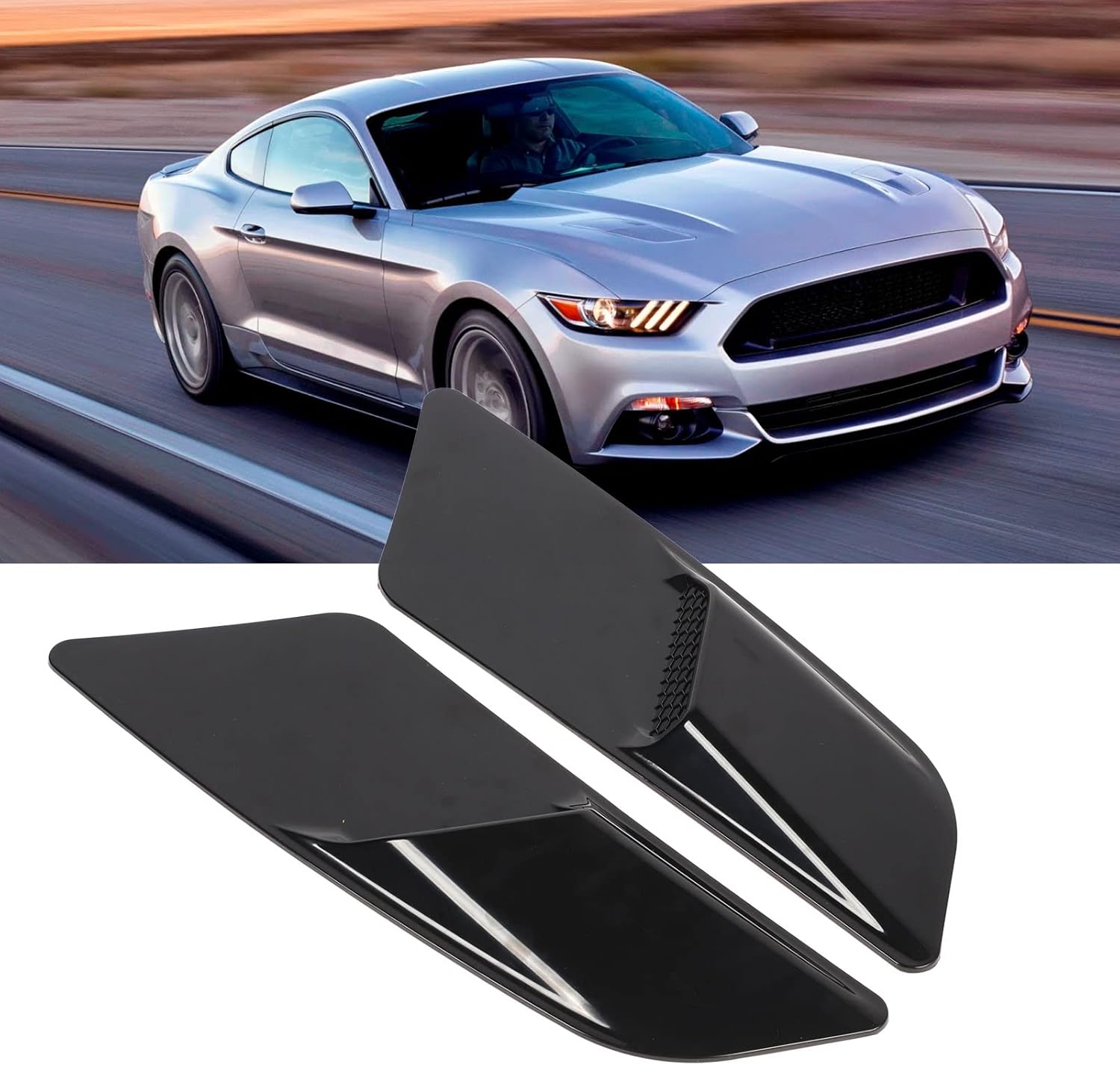 2 Pcs Engine Bonnet Air Vent Cover Front Bonnet Decoration Enhanced Airflow Hood Scoops Air Vent Cover Replacement for 2015 to 2017
