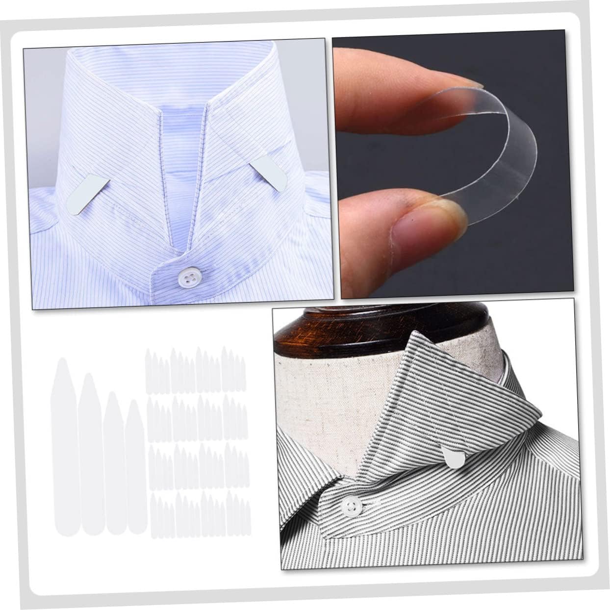 PartyKindom 400pcs PET Collar Stays for Men Adjustable Collar Support Inserts for Dress Shirts