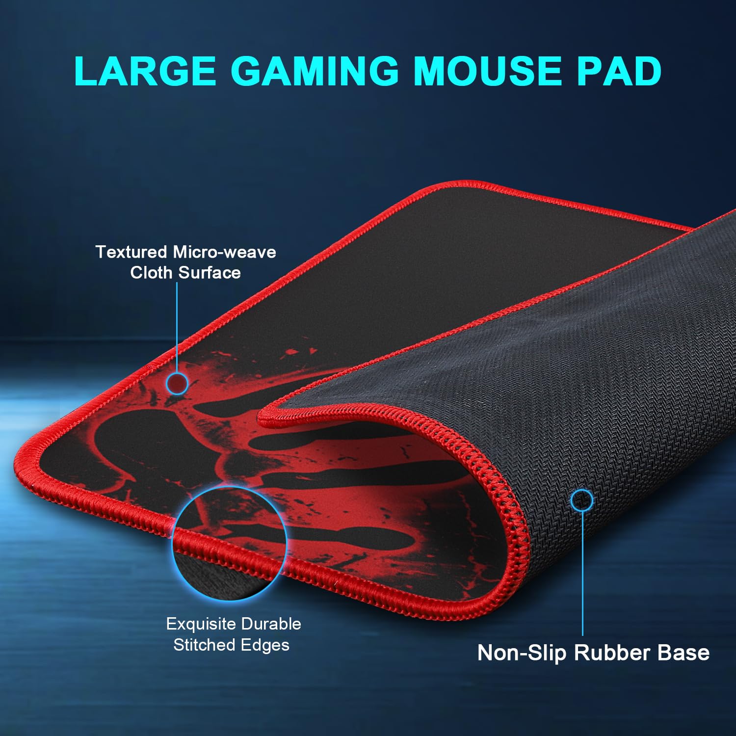 QWERTZ DE - Set tastiera e mouse da gioco, 114 tasti, tastiera retroilluminata a LED, mouse da gioco ergonomico a 4 colori, grande tappetino per mouse, USB per PC PS5 Xbox