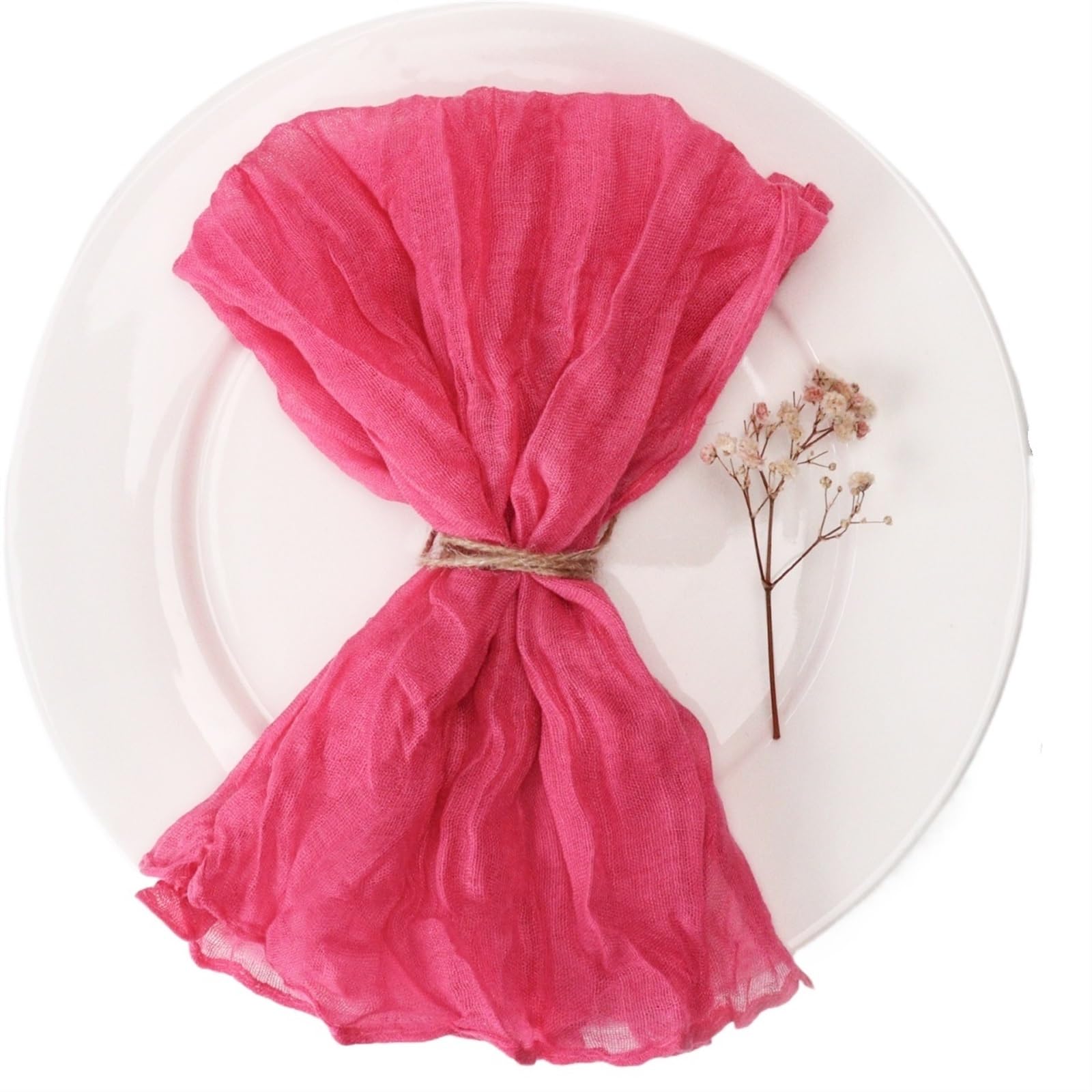 serviettes napkins 12pcs, Handmade Cheesecloth Napkins - Rustic Table Decor for Parties, Weddings, and Family Dinners for dining wedding party everyday home(Purple)