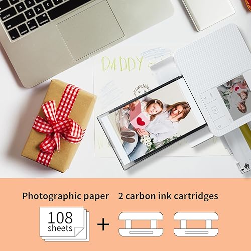 Miniatura 4 de Paquete de 2 cartuchos de tinta y papel compatibles con Canon Selphy CP1300 KP-108IN KP108 de 3 colores y 108 hojas de papel fotográfico brillante