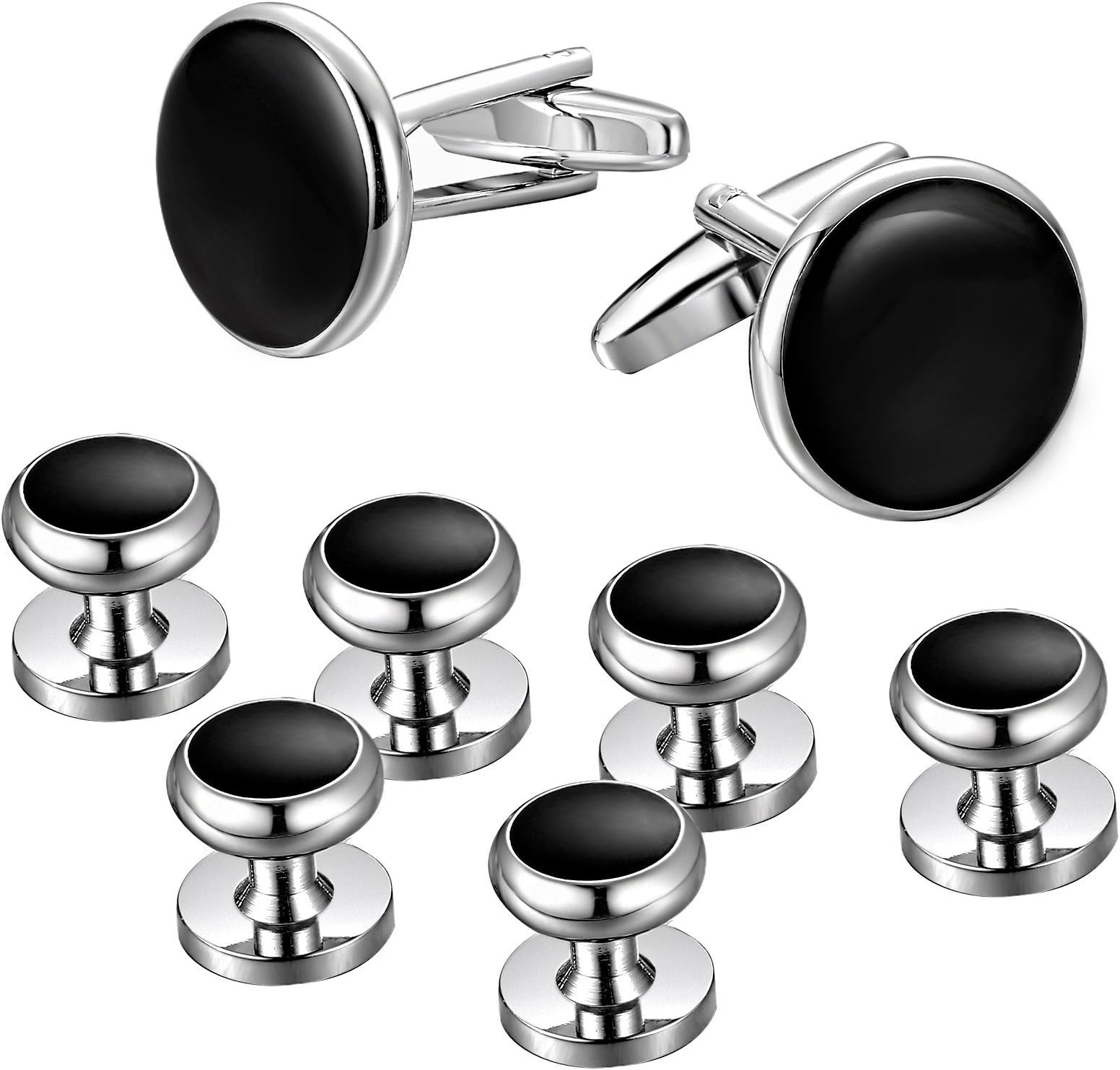 Jstyle Mens Cufflinks and Studs Set Tuxedo Shirts Business Wedding