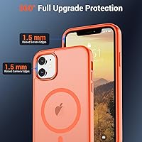 Vista 355 de SUPFINE Funda magnética para iPhone 11 (compatible con MagSafe) (protección contra caídas de grado militar), translúcida mate a prueba de golpes
