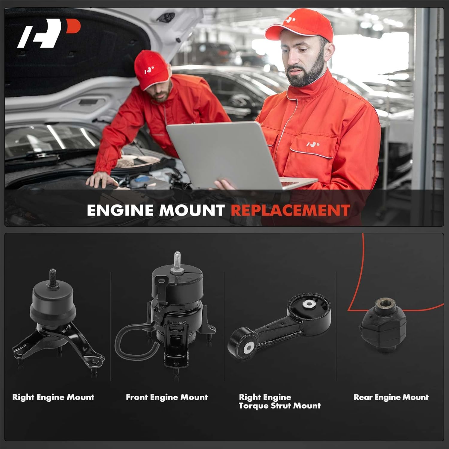 A-Premium 4PCS Engine Motor Mount and Torque Strut Mount Set Compatible with Toyota Highlander 2010 2011 2012 2013 3.5L, Replace# 123620P040, 123620P050