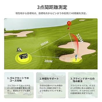 Amazon.co.jp: FOSSiBOT C1000F ゴルフレーザー距離計 3点間測定