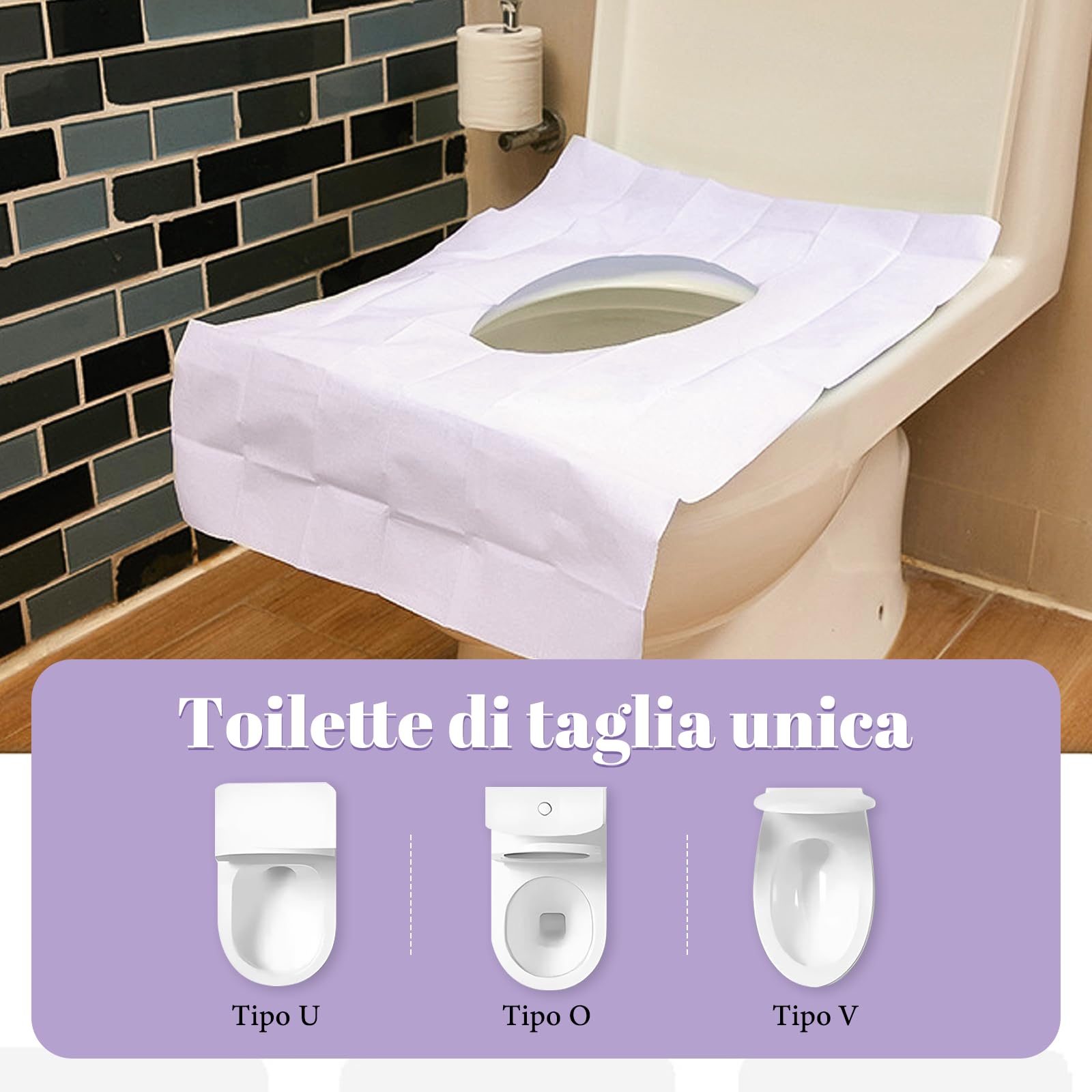 Coprisedili WC Usa E Getta Impermeabili – Confezione Da 10 – Elastico Universale Per Viaggi E Bagni Pubblici - 2