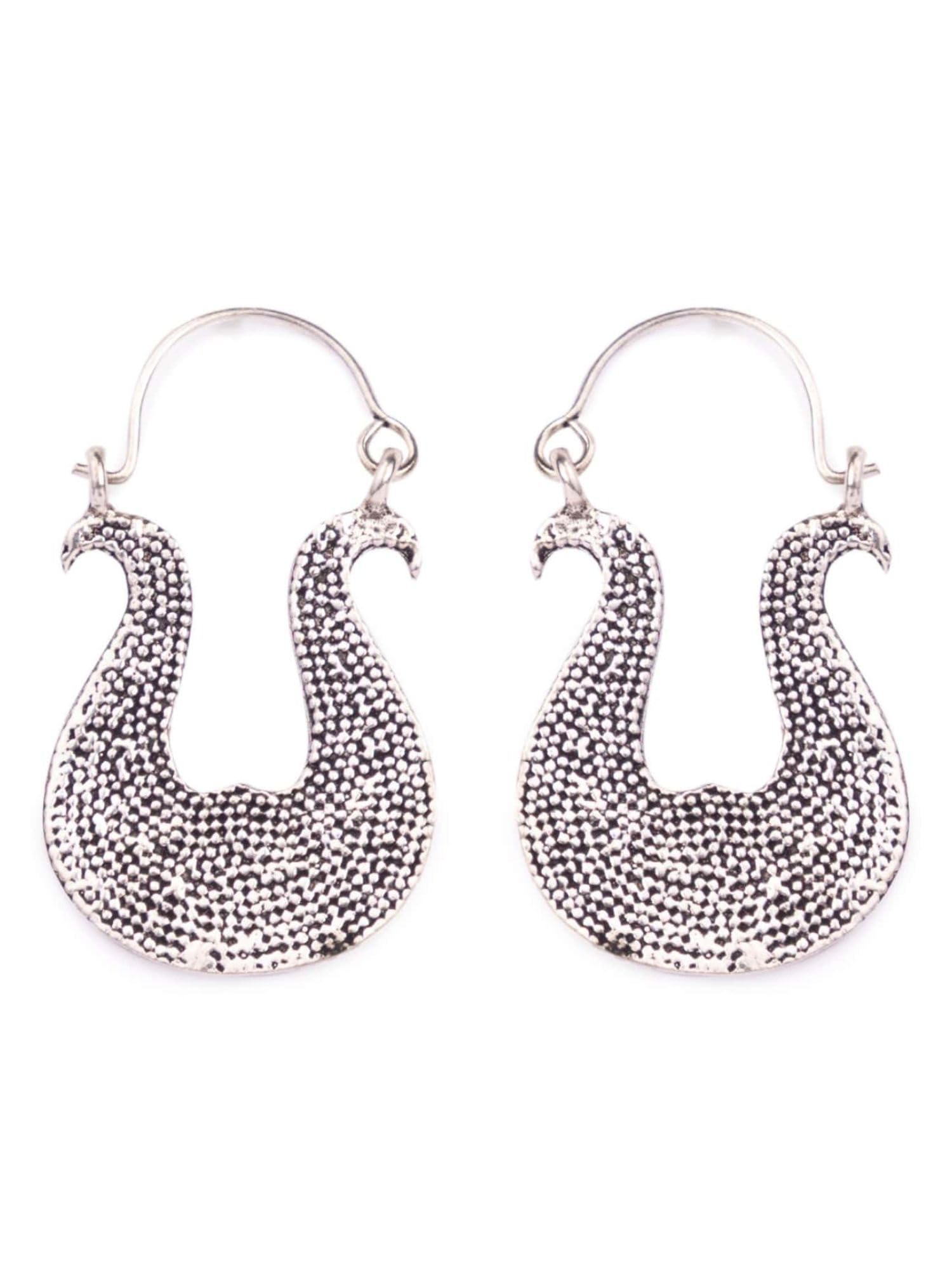 Global Glamour Silver-Plated Brass Hoop Earrings By Studio One Love