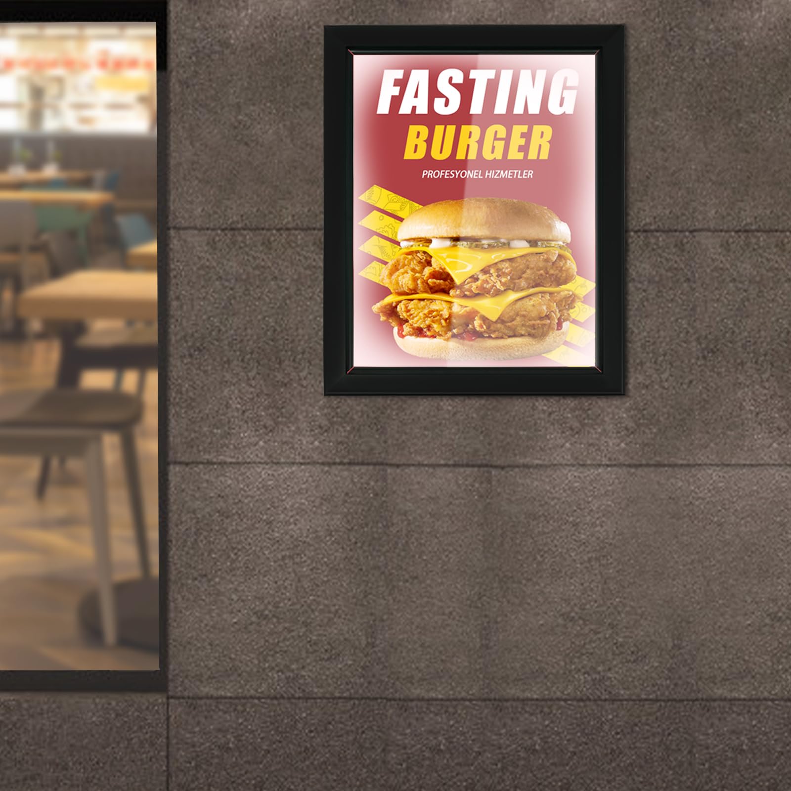 LED Plakatrahmen, Beleuchteter Bilderrahmen aus Acryl und Aluminium Profil, Posterrahmen mit Netzadapter, Wandmontiert, Frontöffnungsdesign Stil, für Plakate Werbedisplays, 40 * 50 * 2.8cm