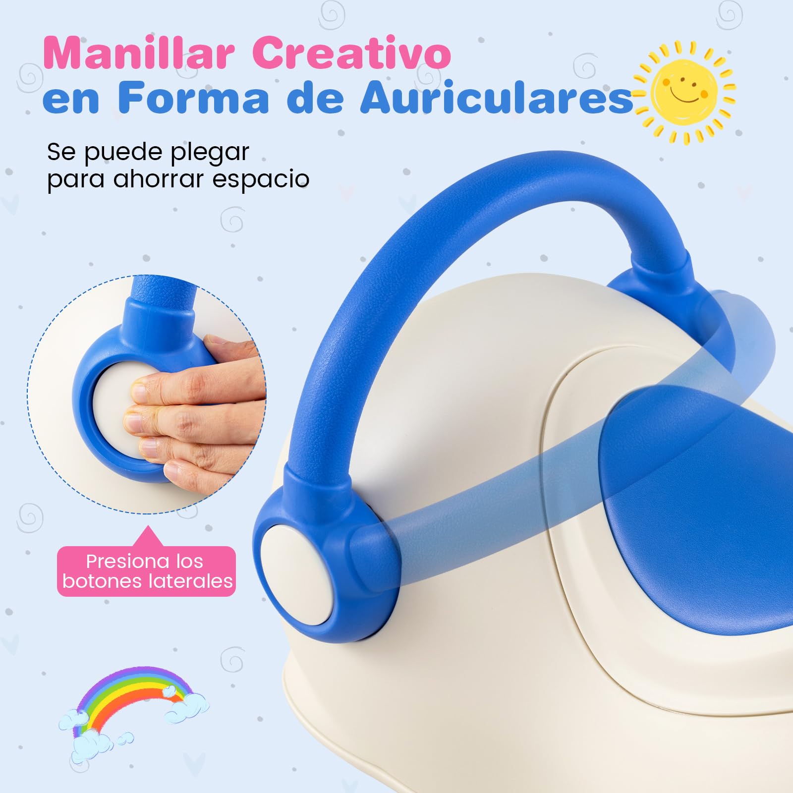 COSTWAY Caballo Balancín para Niños 3 en 1, Coche Cerrepasillo para Bebés con Almacenamiento Oculto, Ruedas Rodantes y Tabla de Equilibrio Desmontable, 64 x 34 x 36 cm