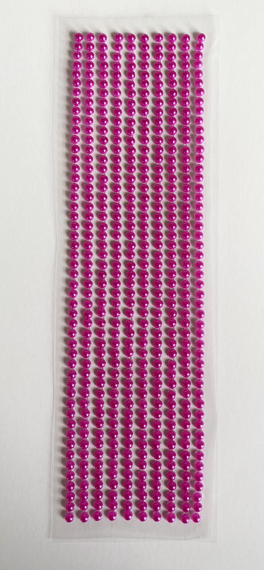 Syntego Fuchsia Pink 500 X Self Adhesive Pearls Gems 3Mm Mini Flat Backed Round Pearls Beads Strips Embellishments (Fuchsia Pink)
