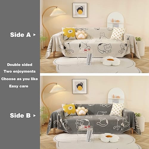 Miniatura 2 de Fundas de sofá suaves y duraderas protege tu sofá de mascotas y manchas para todo tipo de sofá (negro y blanco)