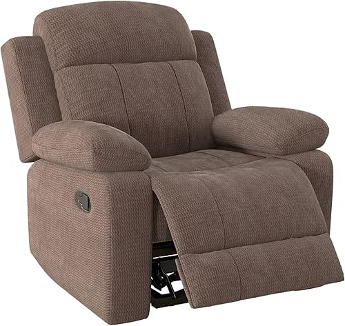 HAOMARKETS Overstuffed Manual Recliner Chairs, Classic Fabric Recliners with Padded
