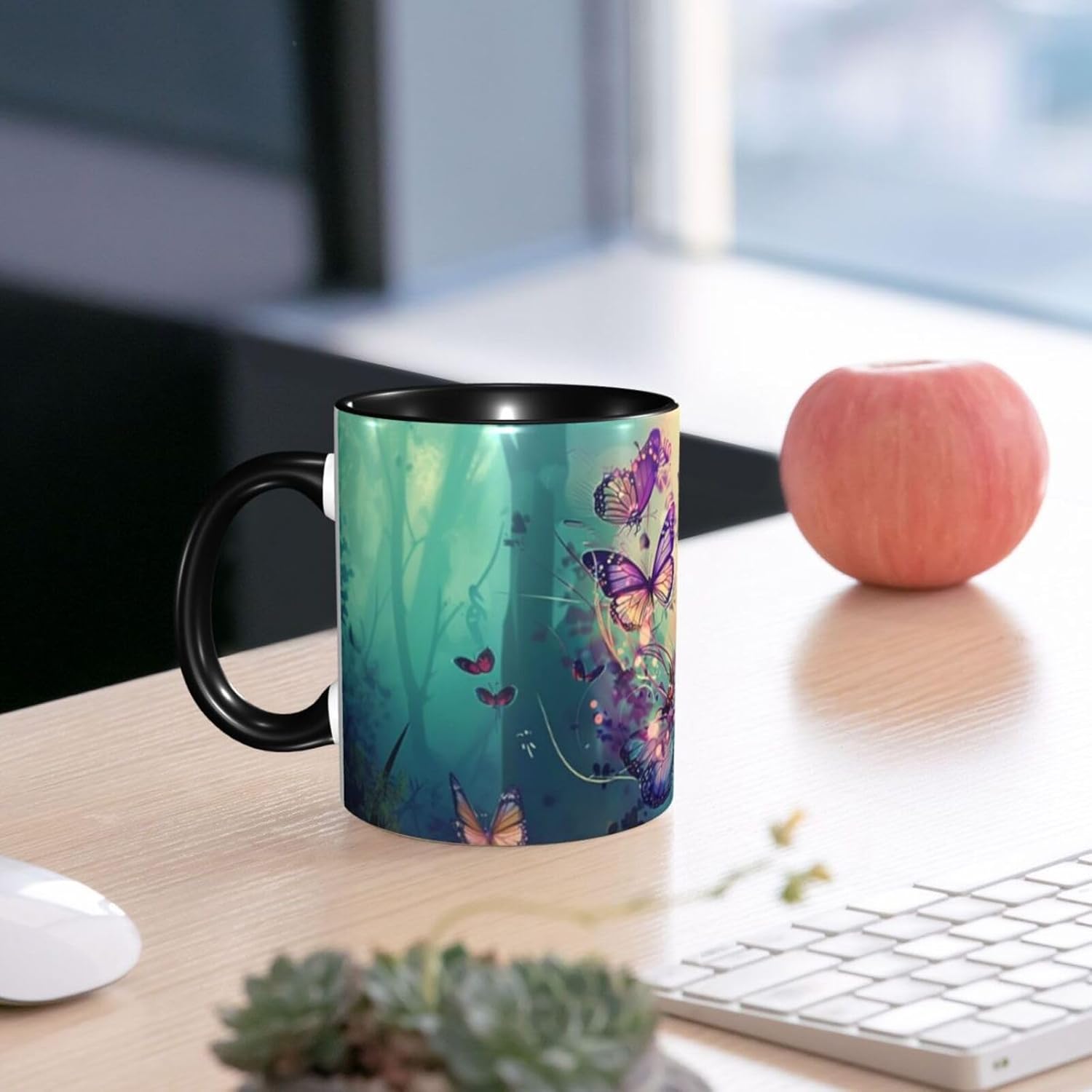 Butterfly Coffee Mug for Women Men Ceramic Mug 11OZ Cup Suitable for Microwave Ovens Homes Offices - Image 6
