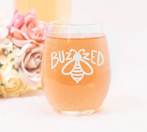 Miniatura 3 de Buzzed Bee Stemless Wine Glass 17 oz - 1 Piece - Bee Themed Gift for Men and Women