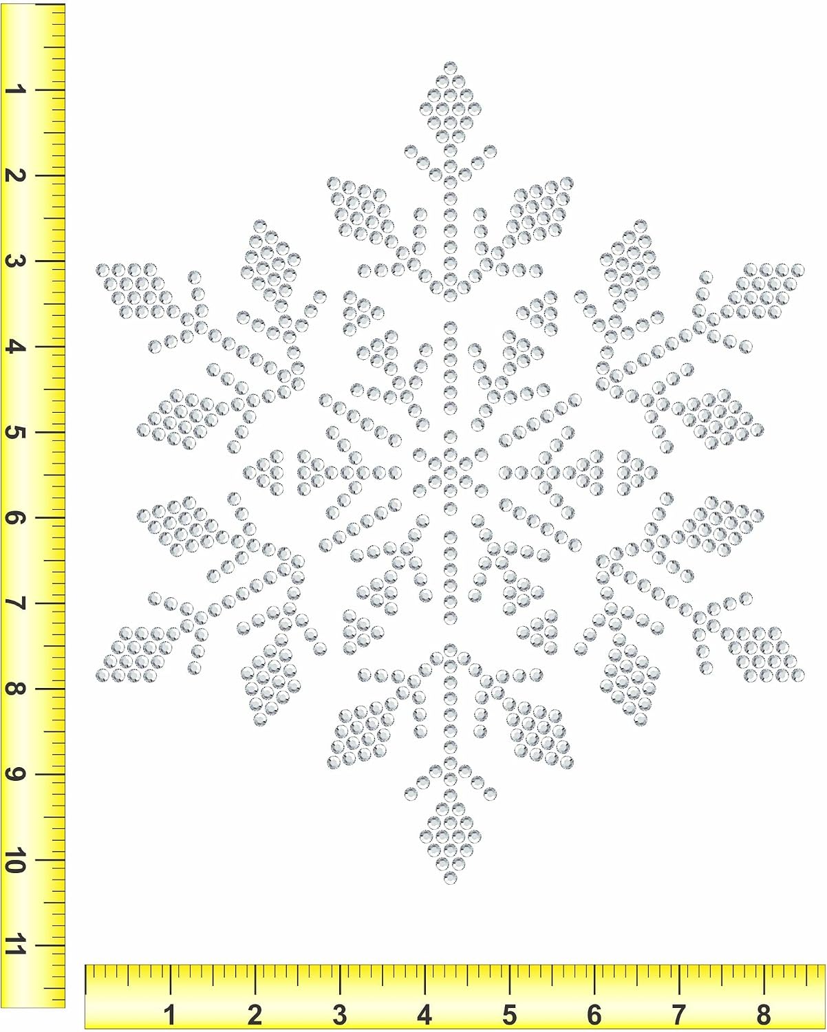 Rhinestone Genie, Rhinestone Iron-On Heat Transfer with Crystal Clear HotFix Rhinestones, Giant Snowflake