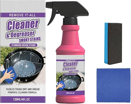 Fast-Acting Heavy-Duty Grill Degreaser Spray, BBQ Grill Cleaner for Burnt Food & Grease 1pcs