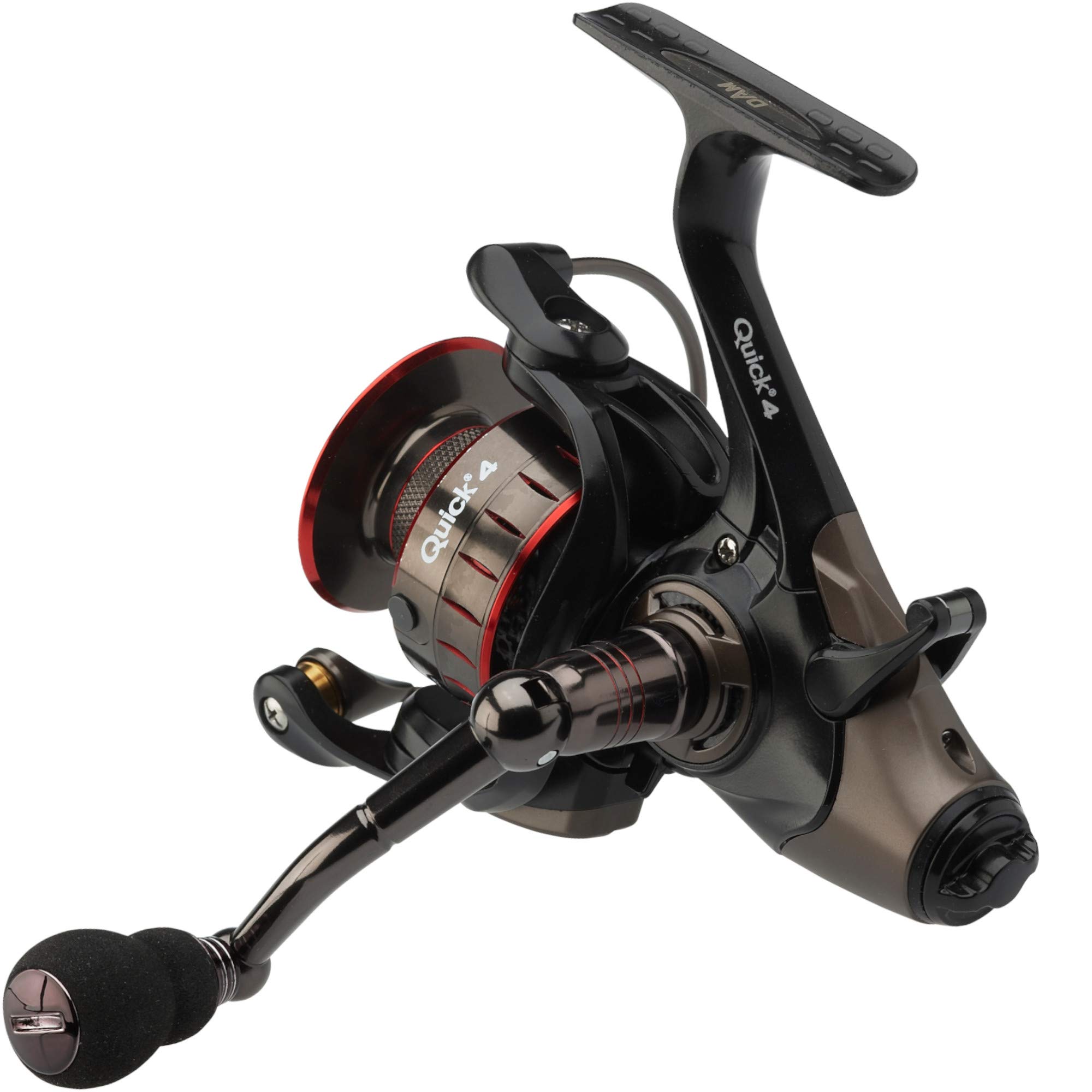 DAM Quick 4, Angelrolle, Spinnrollen, Allround-Angeln, High-Speed-Rolle für reibungslose und kraftvolle Leistung, Unisex, Schwarz, 4000