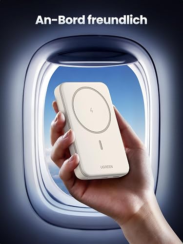 UGREEN Nexode Batterie Externe 10000mAh 20W Compatible avec MagSafe iPhone 17 16 15 14 13 12 Air Plus Pro Max Power Bank Induction USB C Charge Rapide Chargeur Portable Magnétique sans Fil (Beige) - 7