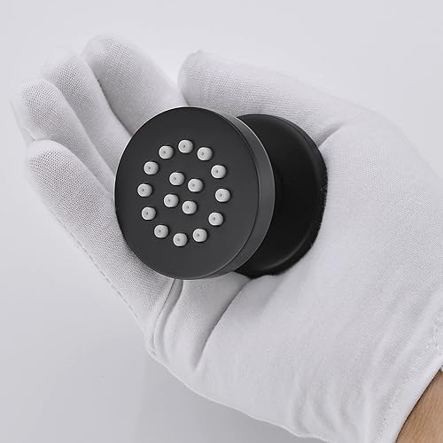 Miniatura 7 de Chorro de ducha de latón macizo, rociador lateral de masaje redondo, sistema de spa, juego de ducha ajustable montado en la pared, acabado negro mate