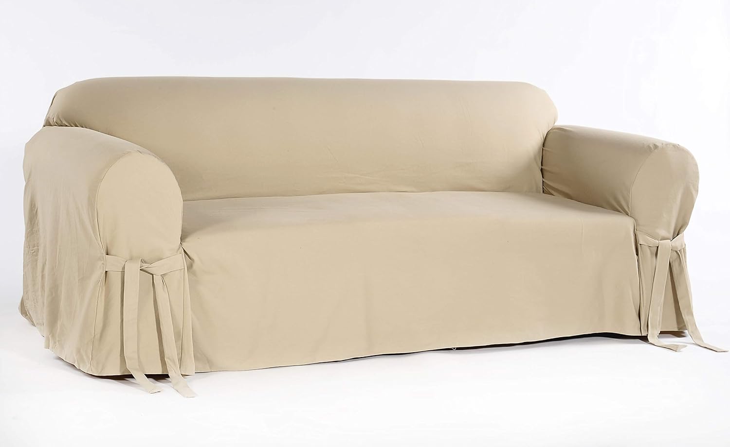 Classic Slipcovers Brushed Twill Loveseat Slipcover, Khaki