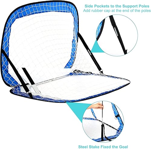 Miniatura 3 de PATIKIL Portería de fútbol portátil de 4 x 3 pies, red de fútbol plegable con bolsa de transporte para entrenamiento, plegable, para interiores y