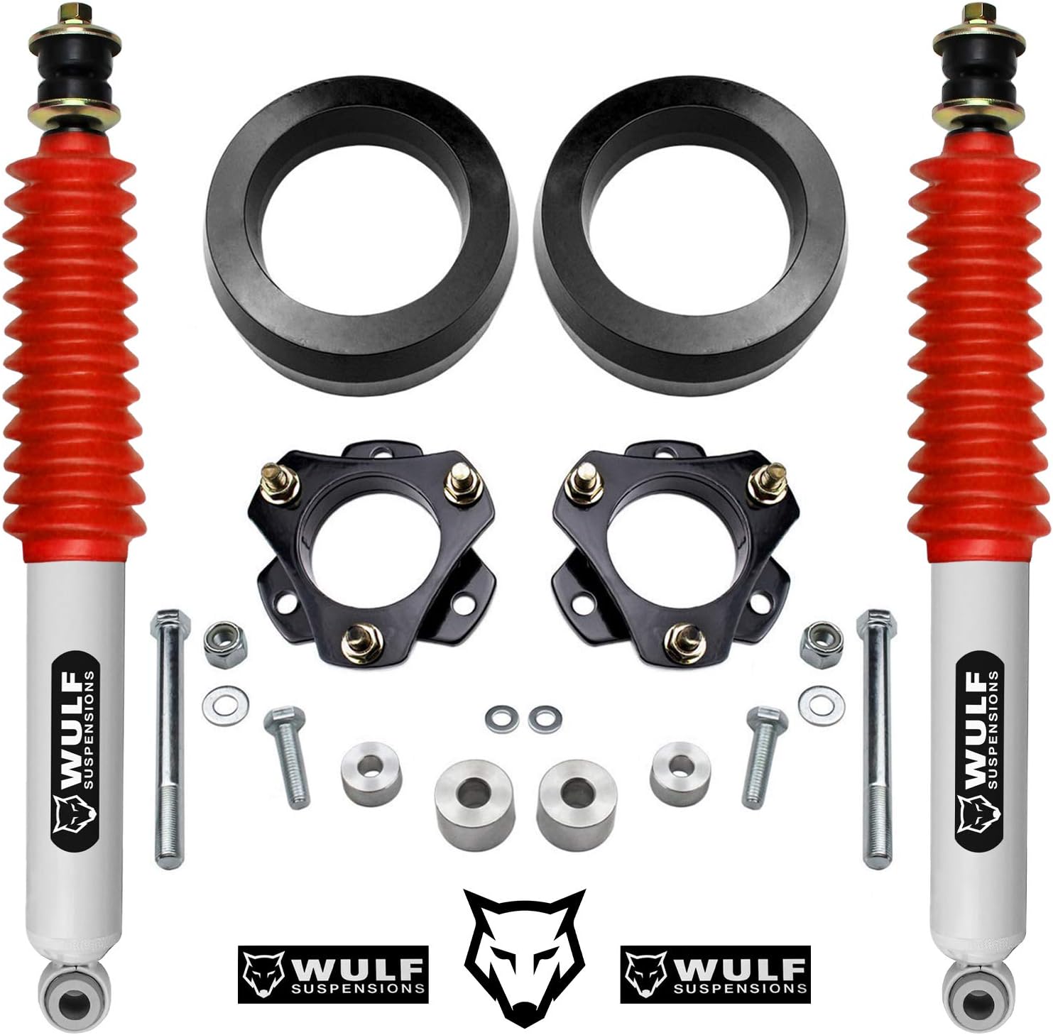 WULF 3" Front 1.5" Rear Leveling Lift Kit with Rear Extended WULF Shocks compatible with 2015-2018 Toyota 4Runner 4X4