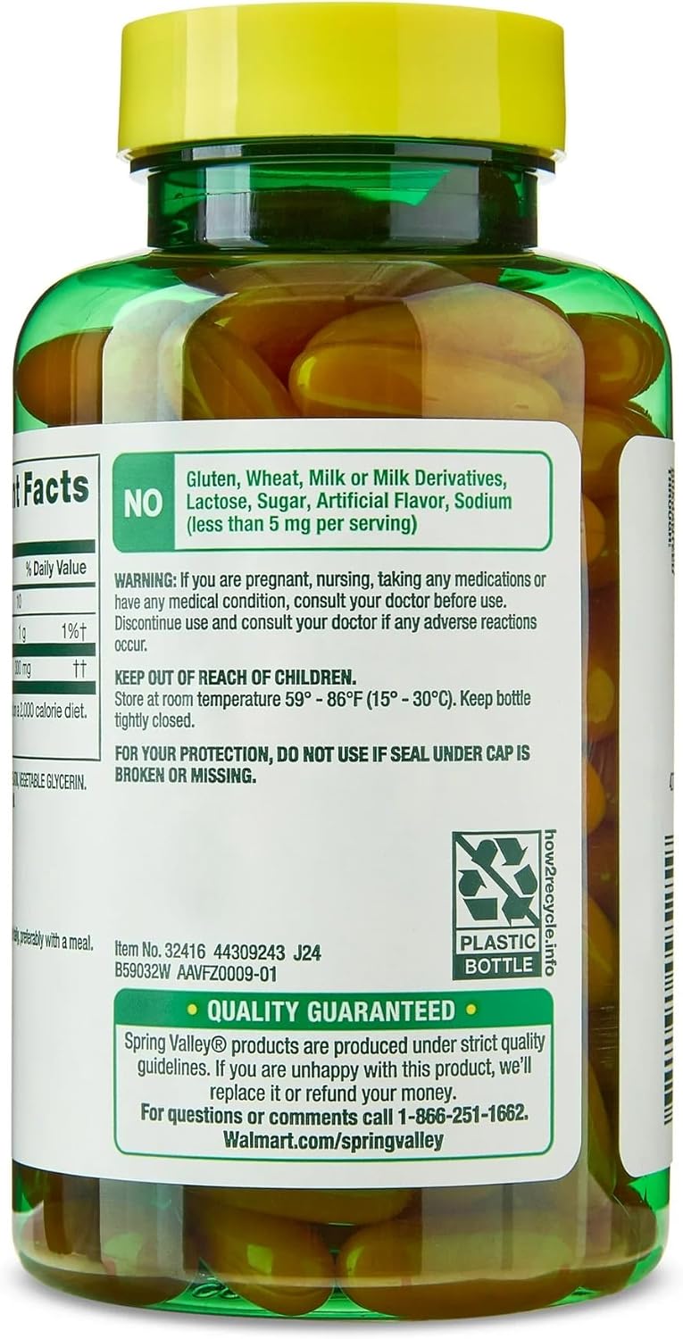 SUREFECT Spring Valley Rapid-Release CoQ10 300mg Softgels - 60 Count - Heart Health Support* & Cellular Energy Support - Vegetarian Formula with Organizer