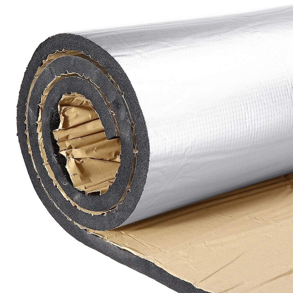 LSXIAO Aislamiento Acústico/Aislamiento Térmico De Algodón, Almohadilla De Algodón De 5mm De Espesor Película De Papel De Aluminio Impermeable Incombustible Compresiva Con Adhesivo