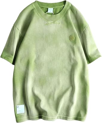 Mens Short-Sleeved T-Shirt Embroidered high Street Loose Tops