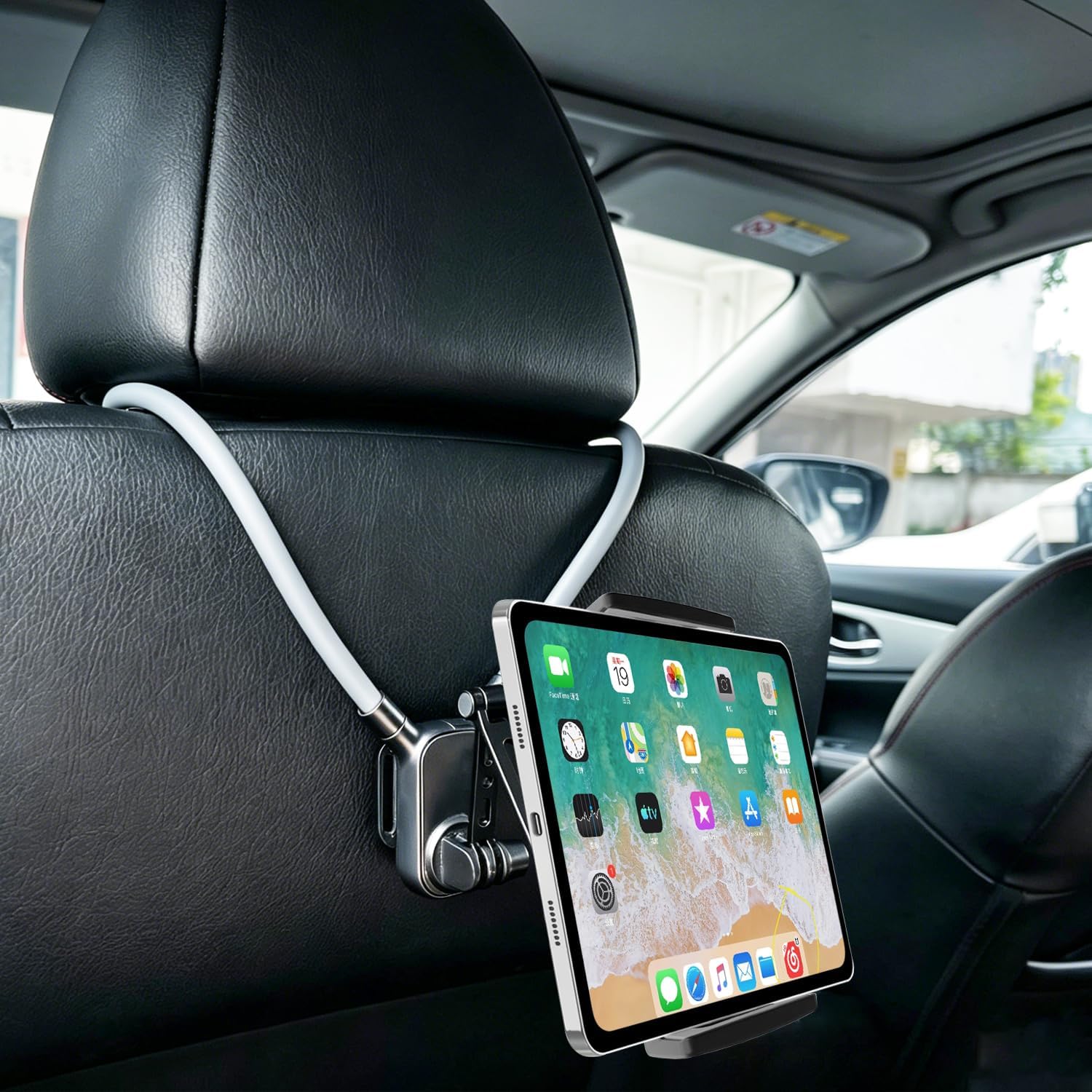 Car Headrest Tablet Holder Mount, Tablet Holder for Car Headrest, Car Tablet Holder Back Seat for Kids, ipad Car Holder Back Seat Accessories for Tesla/Sport/Bucket/Performance Seats
