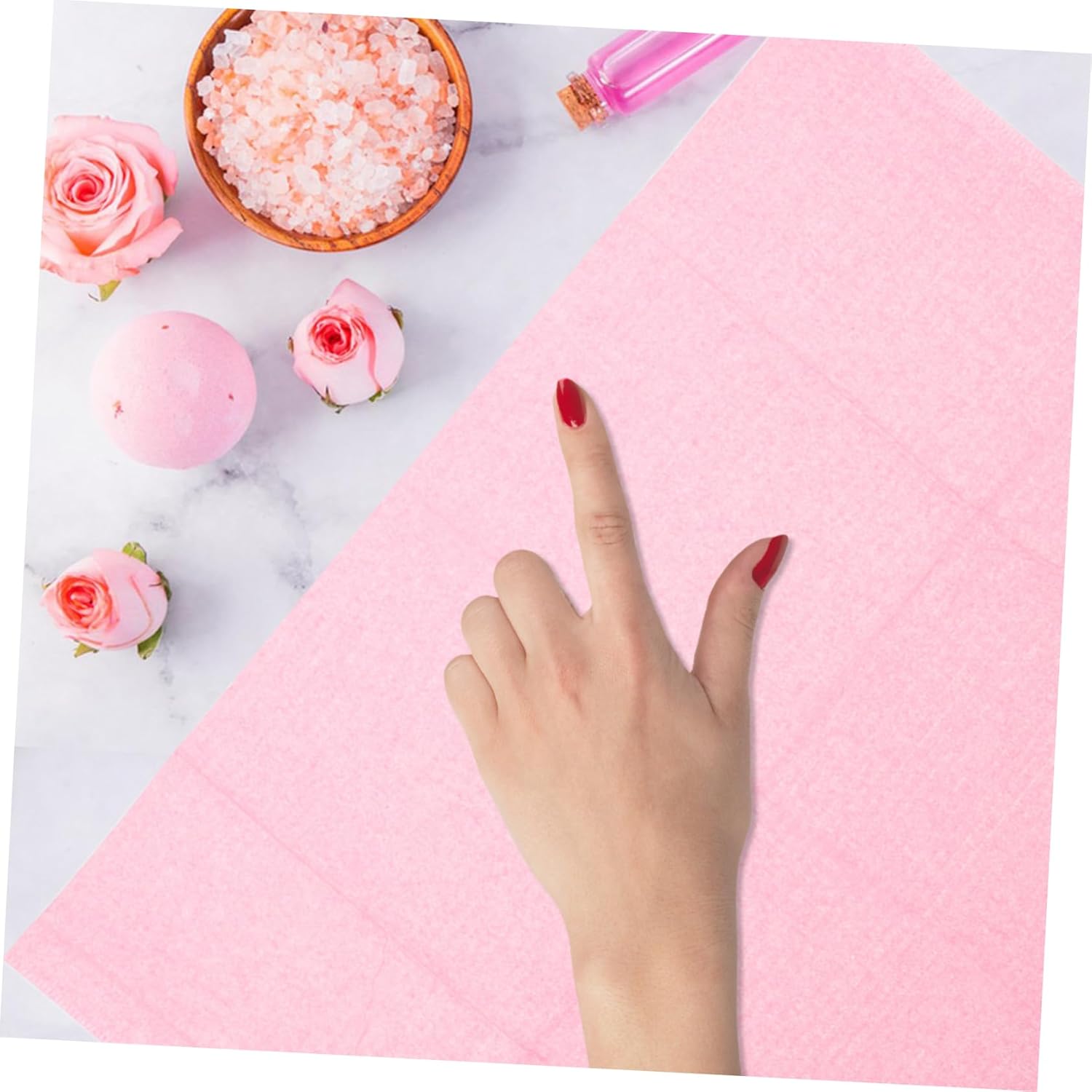 125pcs Nail Table Mat Nail Pillow Hand Rest Nail Supplies Nails Supplies Nail Accessories Manicure Towel Nail Salon Supplies Nail Desk Supplies Nail Desk Mat Non-woven Fabric Pink