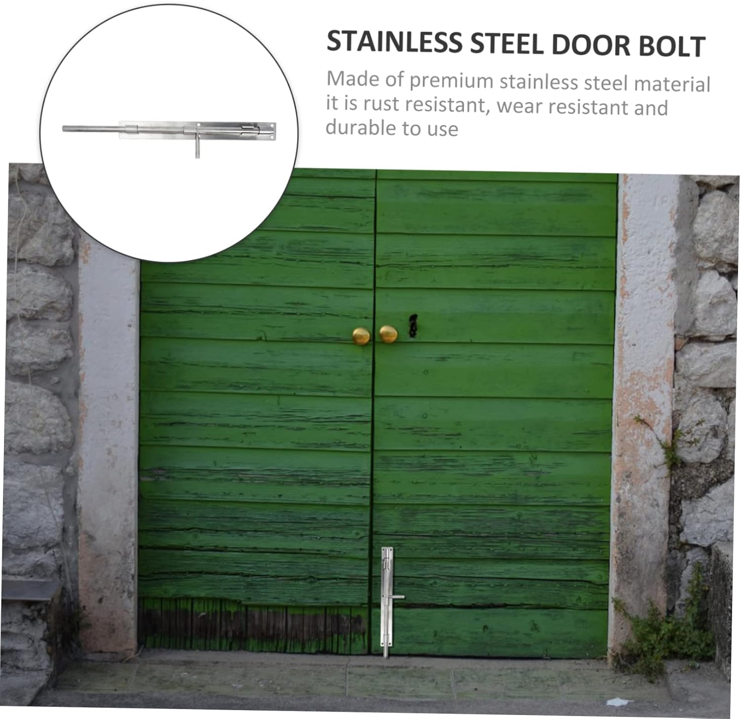 Stainless Steel Door Latch Sliding Lock Bolt Lock for Gates Doors Secure Easy to Install Hold Heavy-Duty Design