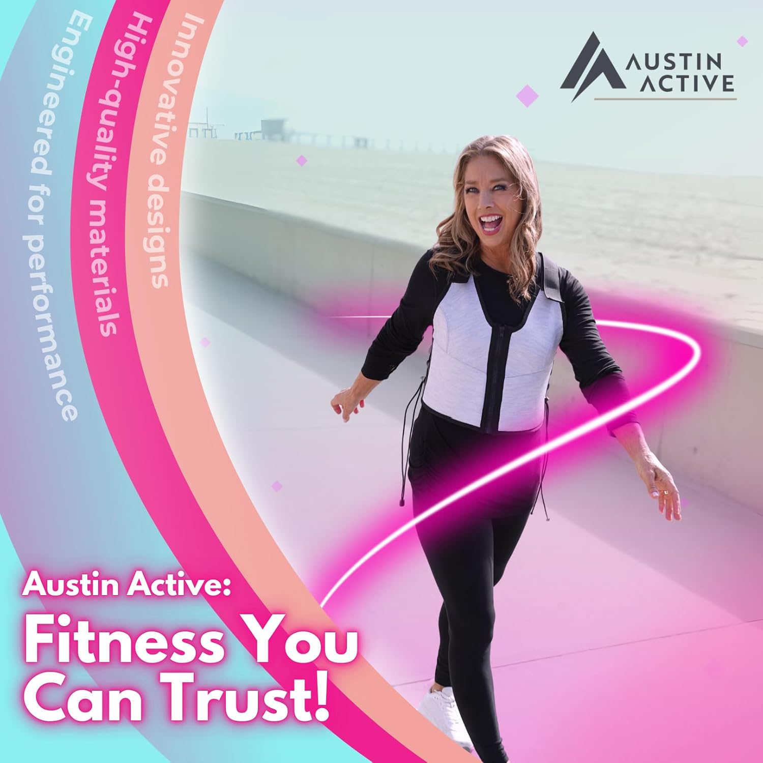 Austin Active Weighted Vest – 5lb Adjustable Weight Vest – Compact, Comfortable Fit for Running, Walking & Workouts – Zip-Up Design