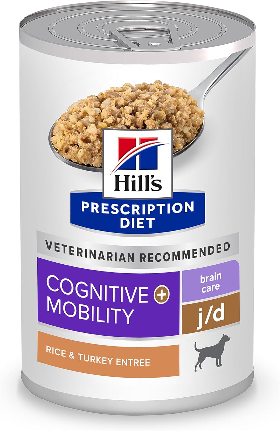 Hill’s Prescription Diet Brain Care + j/d Joint Care Wet Dog Food, Rice & Turkey, 13 oz. Cans, 12-Pack